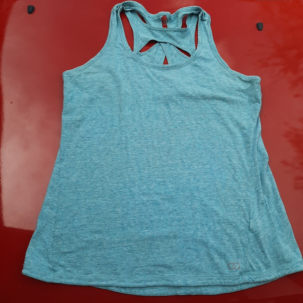 CALIA by Carrie Underwood Blue Cut Out Sleeveless Tank Top